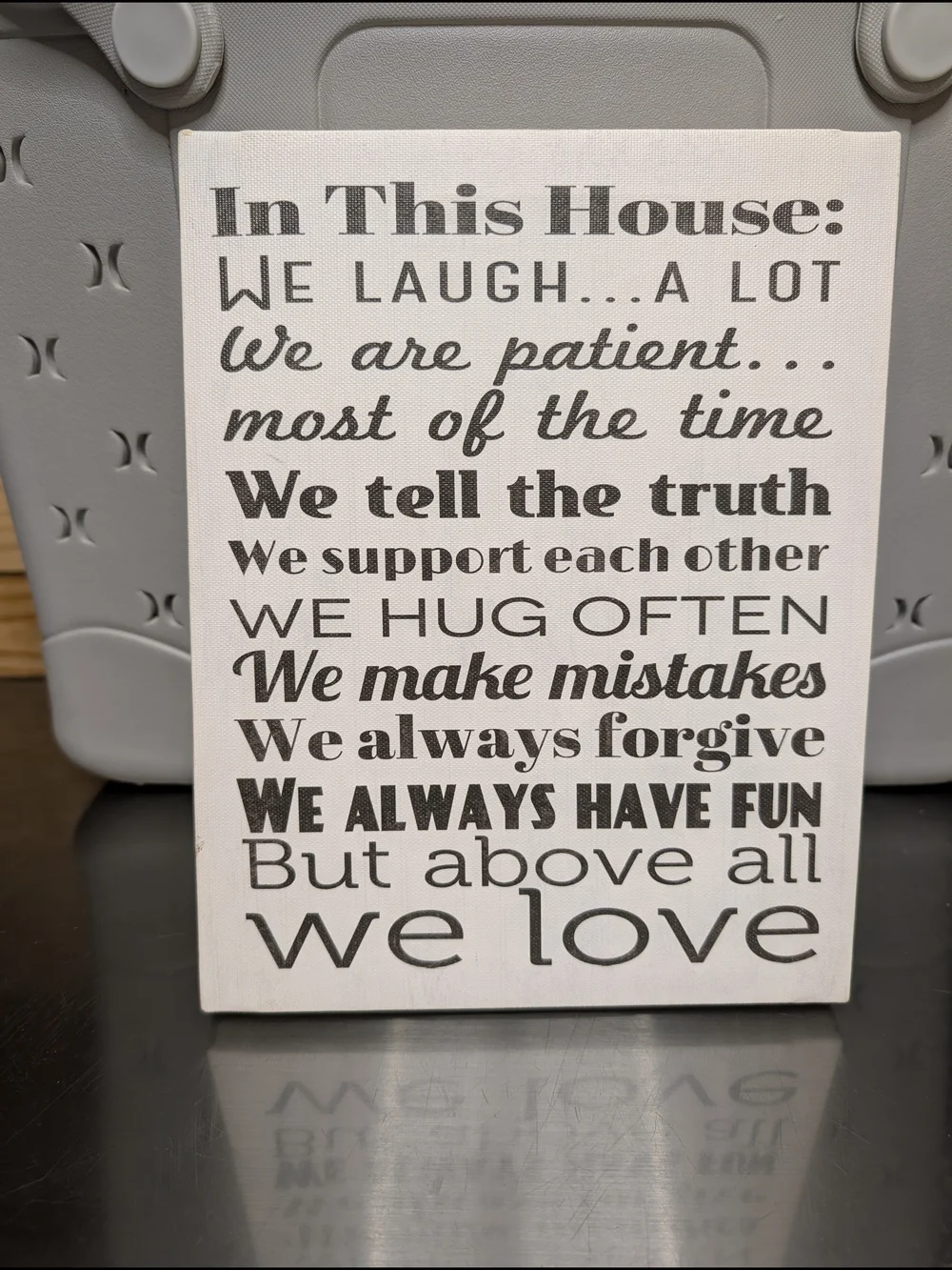 In This House Wall Art Sign - White and Black